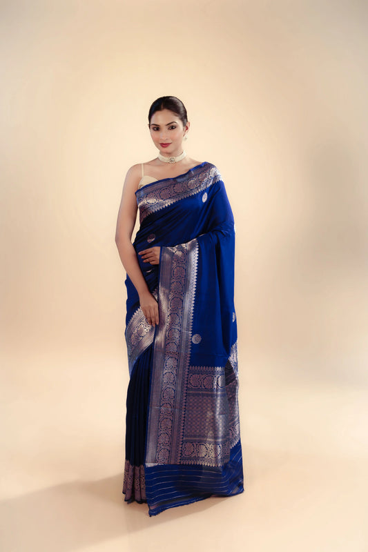 Pure Chanderi Silk Saree With Blouse