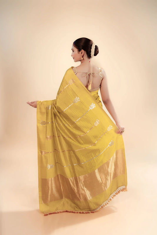 Pure Katan Silk Saree With Blouse