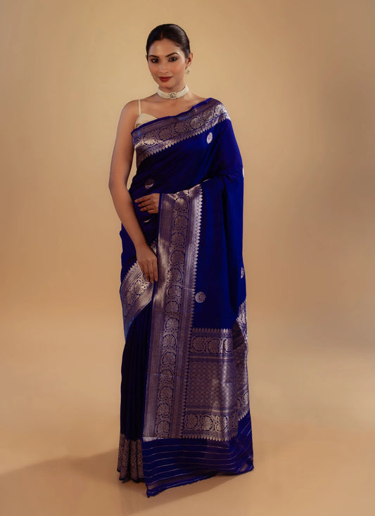 Pure Chanderi Silk Saree With Blouse
