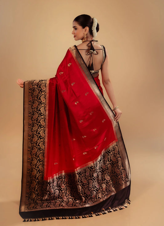 Pure Mashru Silk Minakari Saree With Blouse