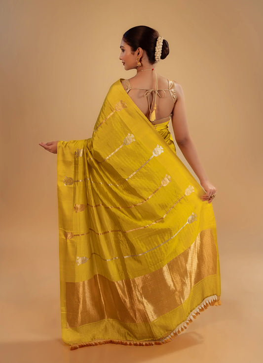 Pure Katan Silk Saree With Blouse