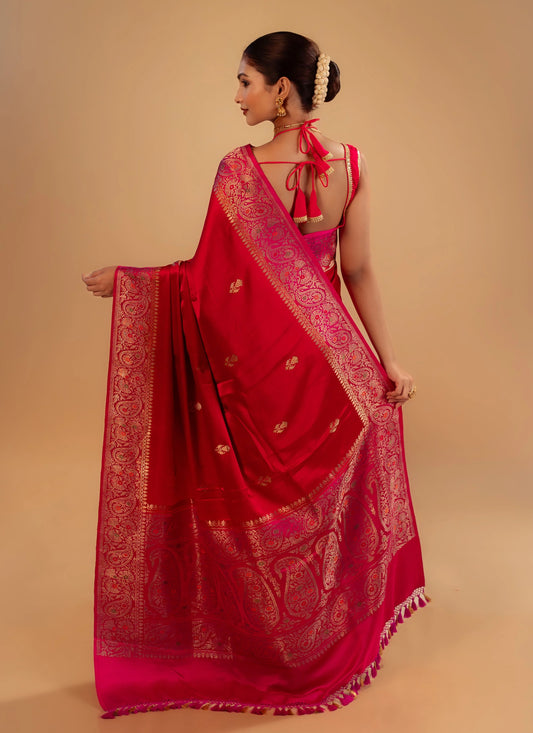Pure Kora Banarasi Saree With Blouse