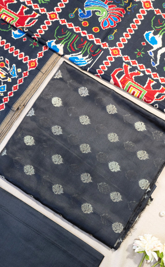 Cotton Silk Banarasi Gatchola Suit Set