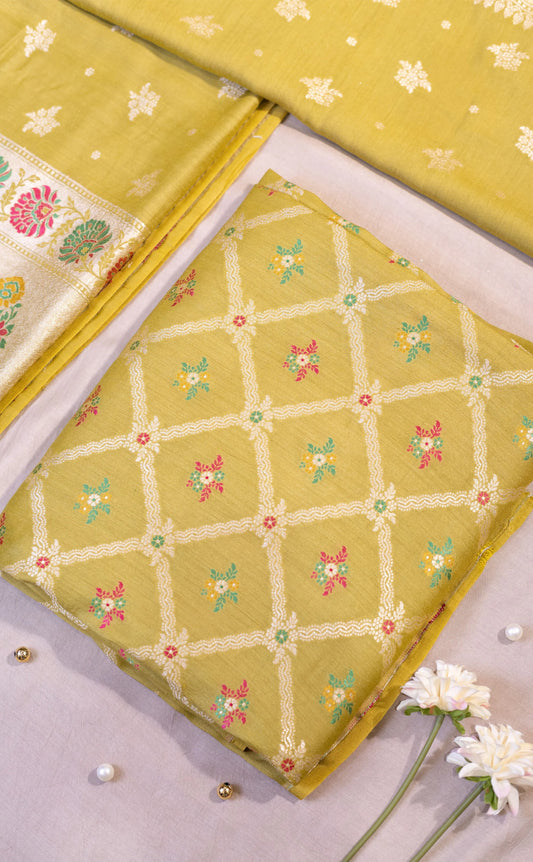 Minakari Kadwa Buta Silk Suit Set