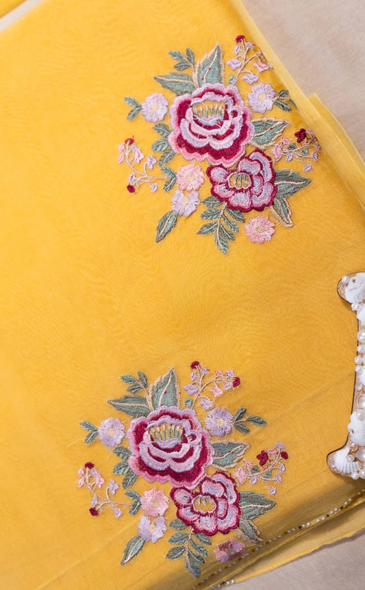 Delicate Threadwork Organza Suit Set