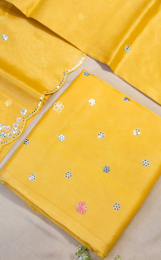 Classic Hand-Embroidered Organza Suit Set