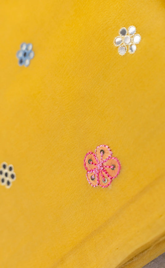 Classic Hand-Embroidered Organza Suit Set