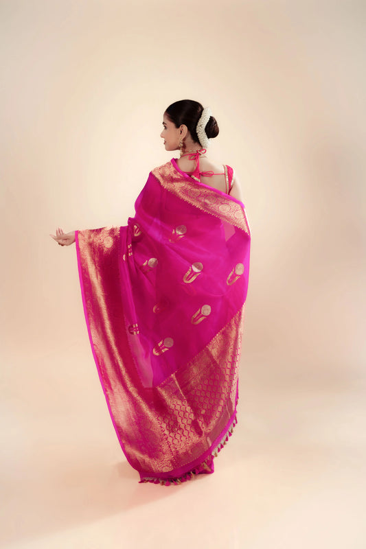 Pure Katan Silk Saree With Blouse