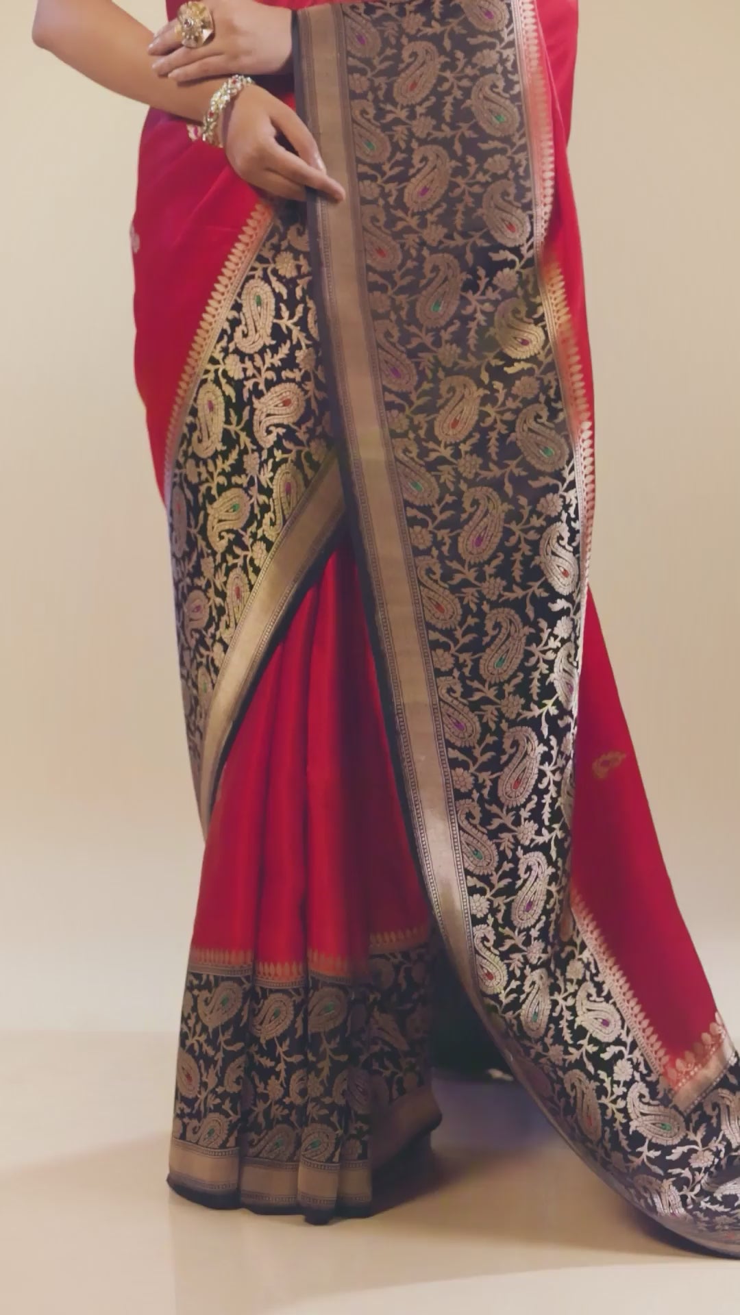 Pure Mashru Silk Minakari Saree With Blouse