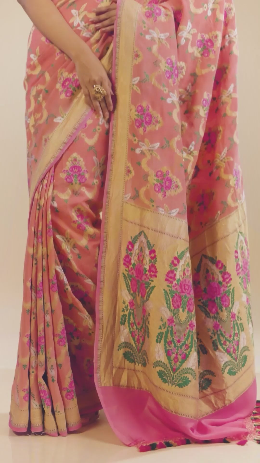 Pure Georgette Kimkhab Saree With Blouse