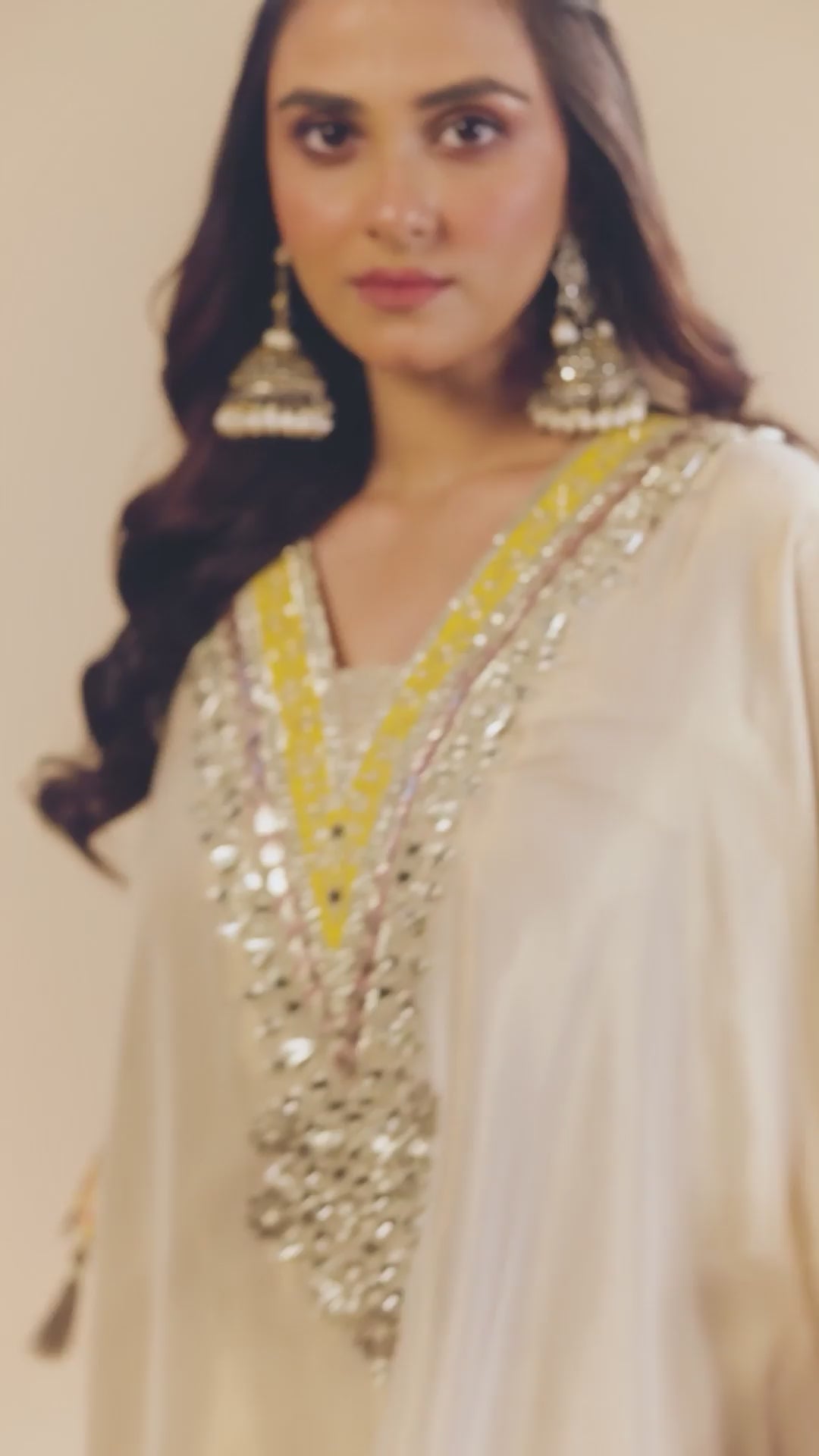 Tissue Kaftan Set With Flair Sharara