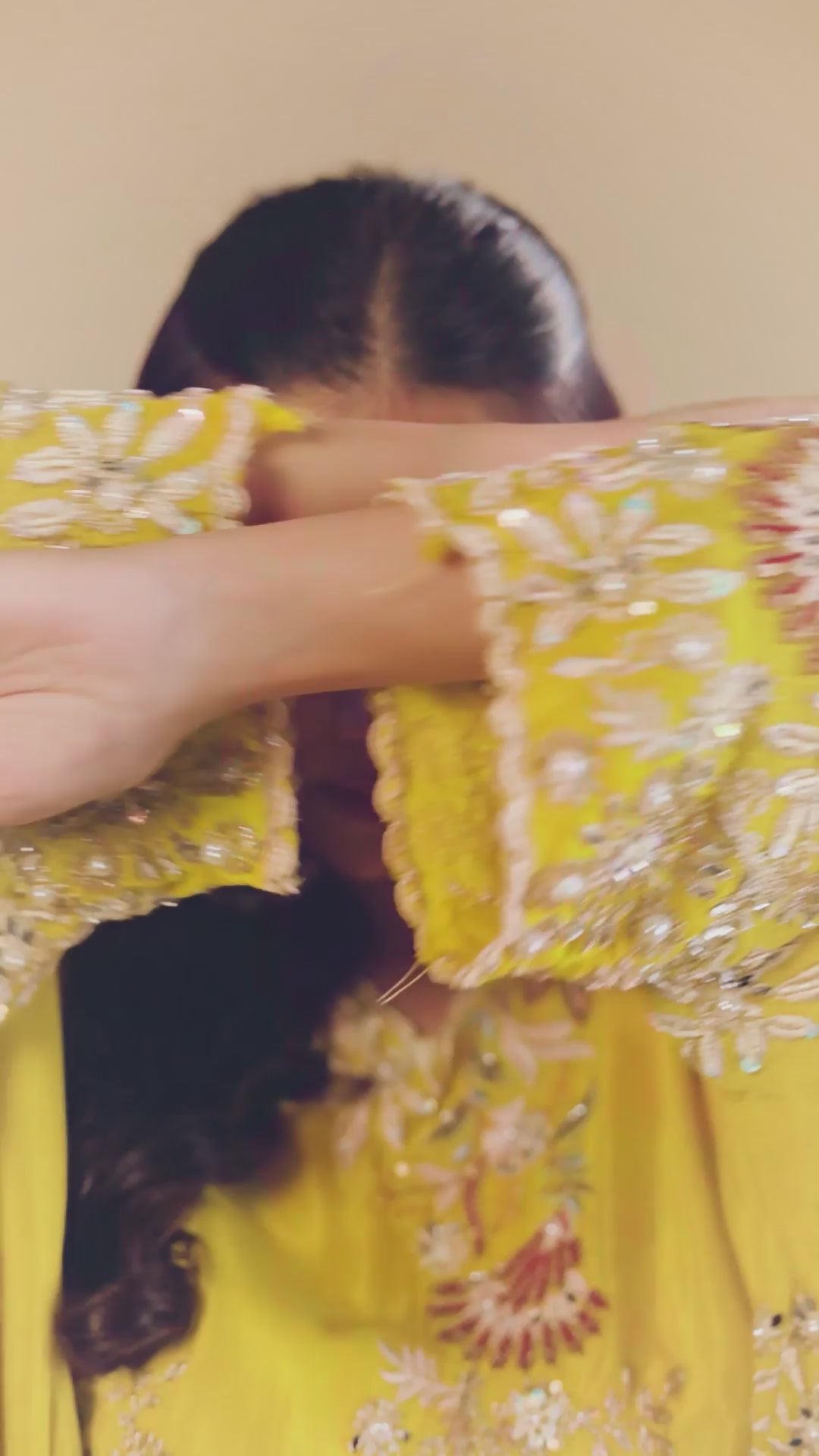 Yellow Short Kaftan With Bustier And Drape Skirt