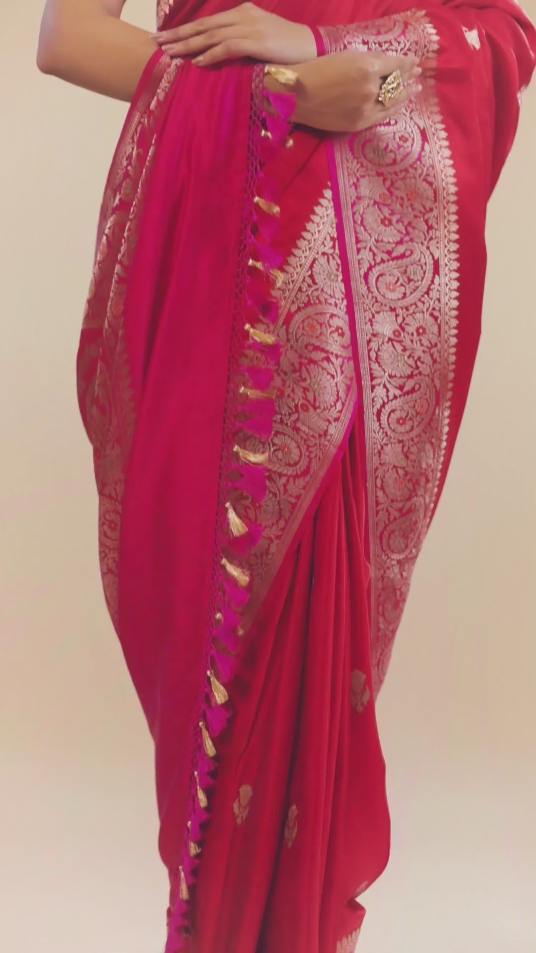 Pure Kora Banarasi Saree With Blouse